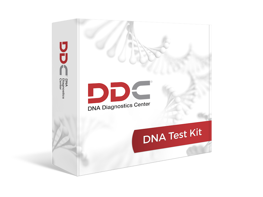 DDC, DNA Diagnostics Centre, Home Paternity DNA Test Kit Box